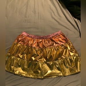 Pink/Gold Metallic Mini Skort